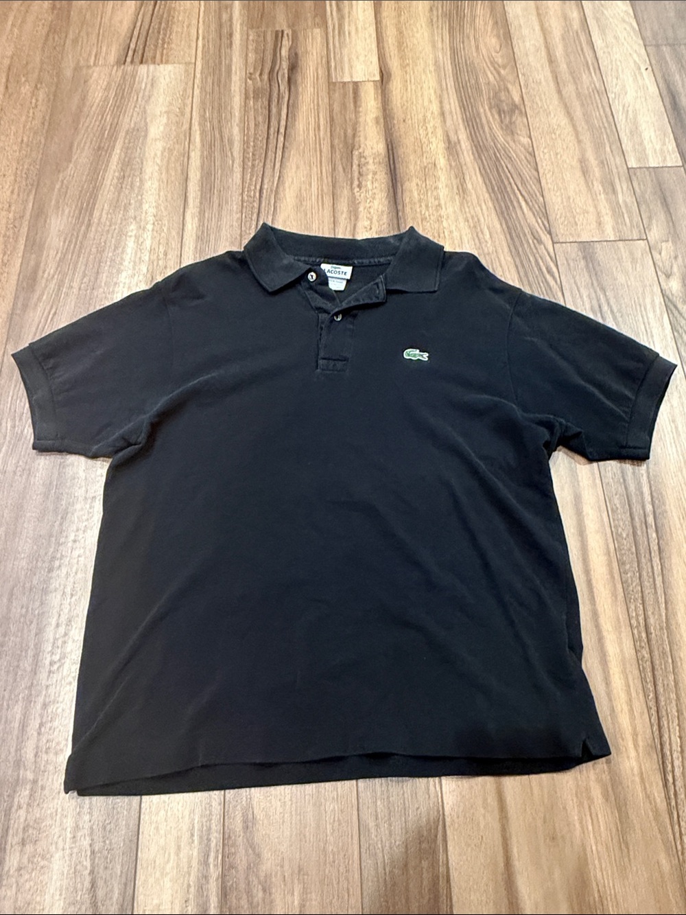 Lacoste Black Polo with Green Crocodile Logo